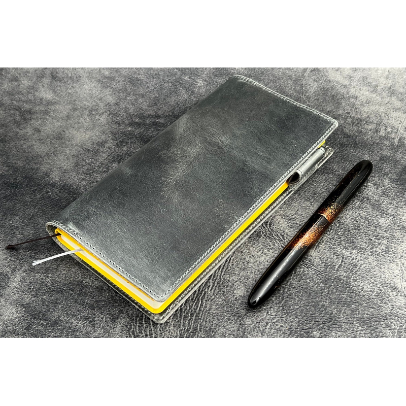 Galen Leather Galen Leather Cover Slim Hobonichi Weeks in Pelle Crazy Horse Smoky Grey