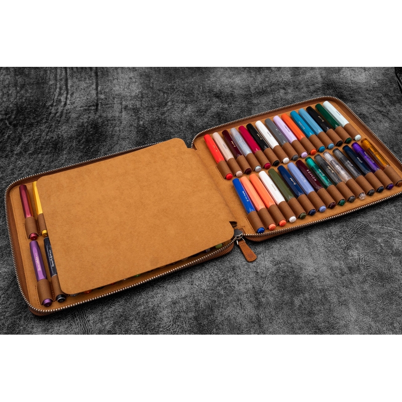 Galen Leather Galen Leather Portapenne in Pelle per Kaweco 60 Posti Crazy Horse Brown