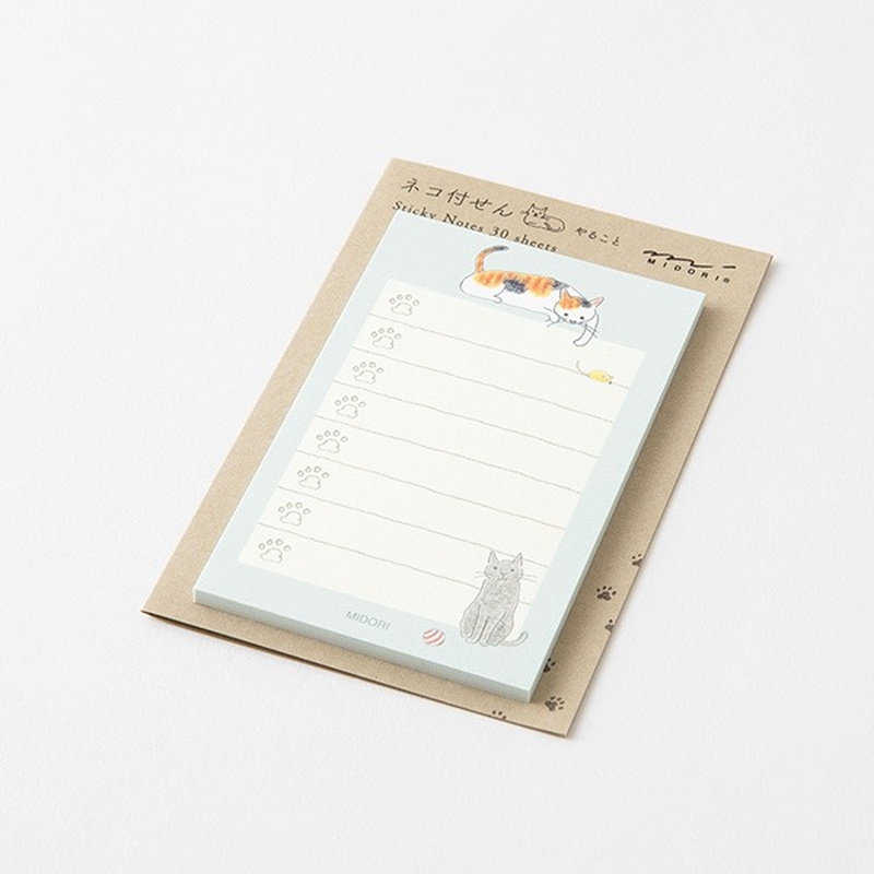 Midori Midori Sticky Notes To Do Cat Green