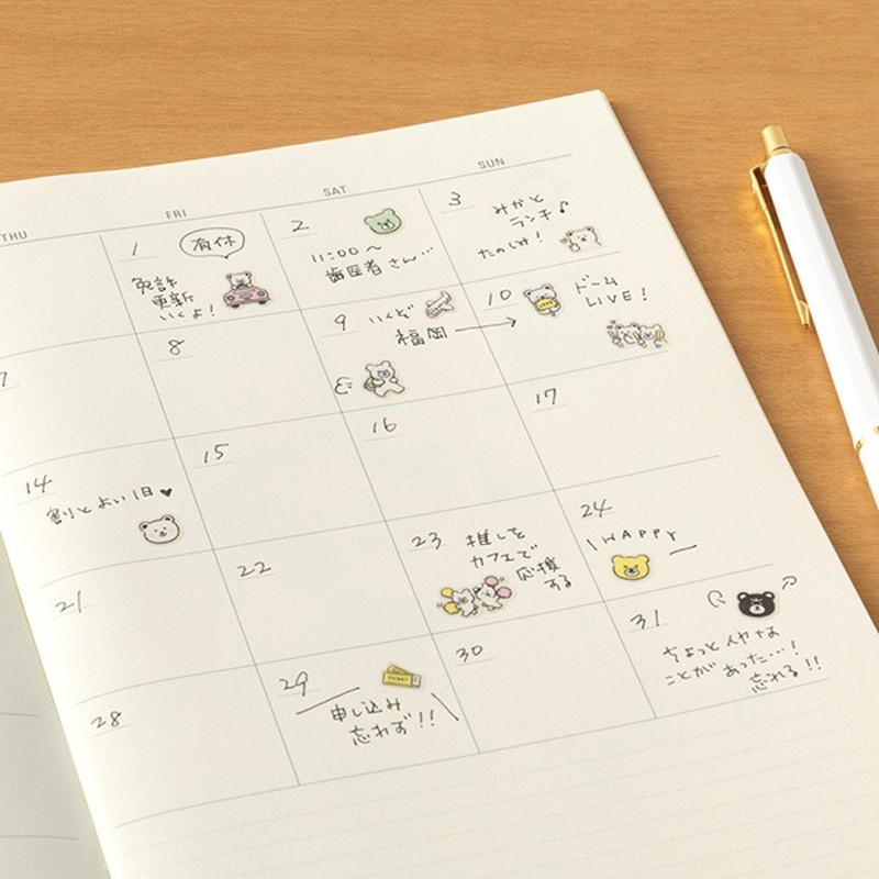 Midori Midori Stickers Pictograph Bear