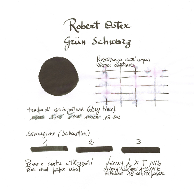 Robert Oster Grun Swarz Inchiostro 50 ml