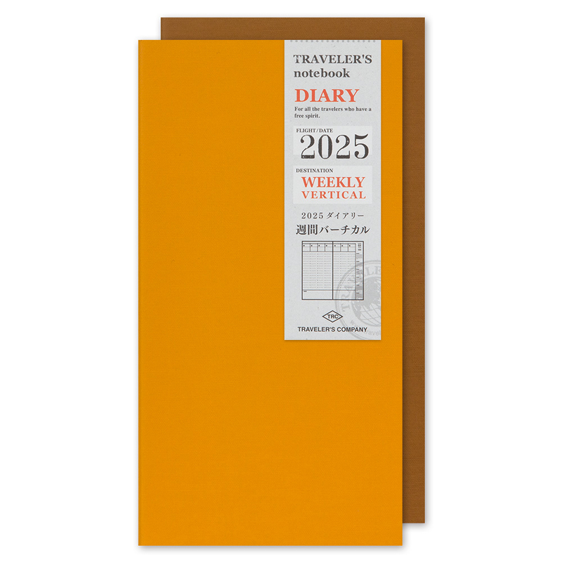 Traveler's Company Traveler's Notebook Refill 2025 Weekly Vertical Diary Regular Size