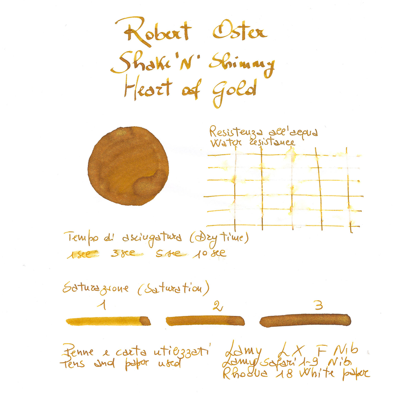 Robert Oster Shake 'N' Shimmy Heart of Gold Ink Bottle 50 ml