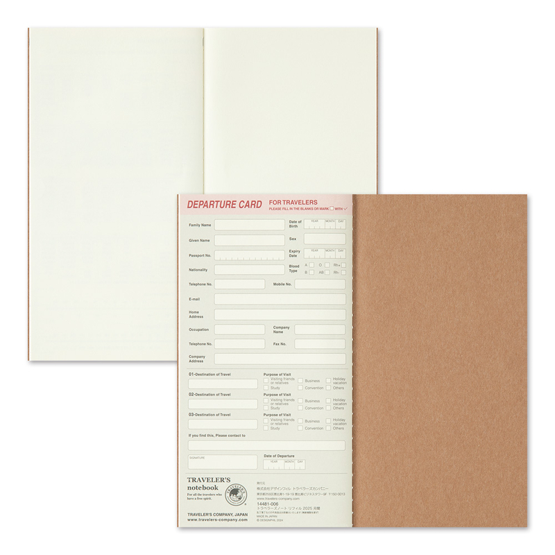 Traveler's Company Traveler's Notebook Agenda 2025 Mensile Regular Size
