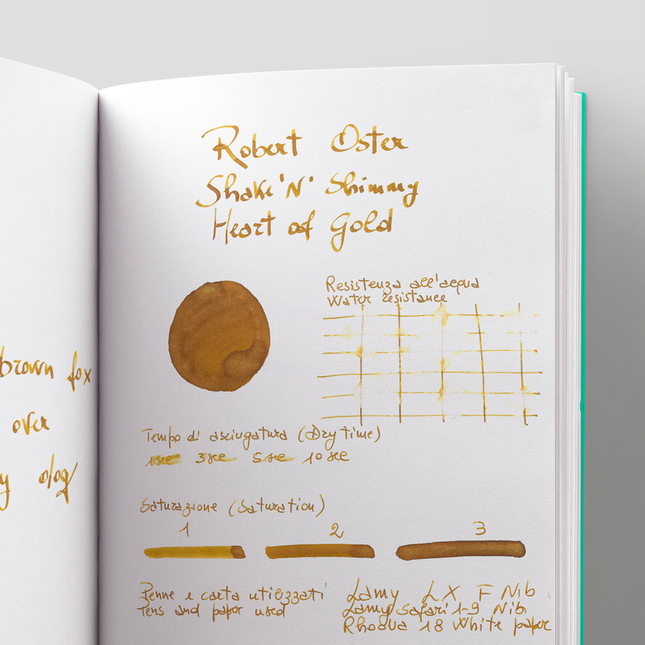 Robert Oster Shake 'N' Shimmy Heart of Gold Ink Bottle 50 ml