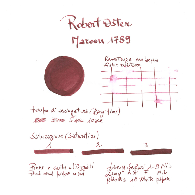 Robert Oster Maroon 1789 Ink Bottle 50 ml