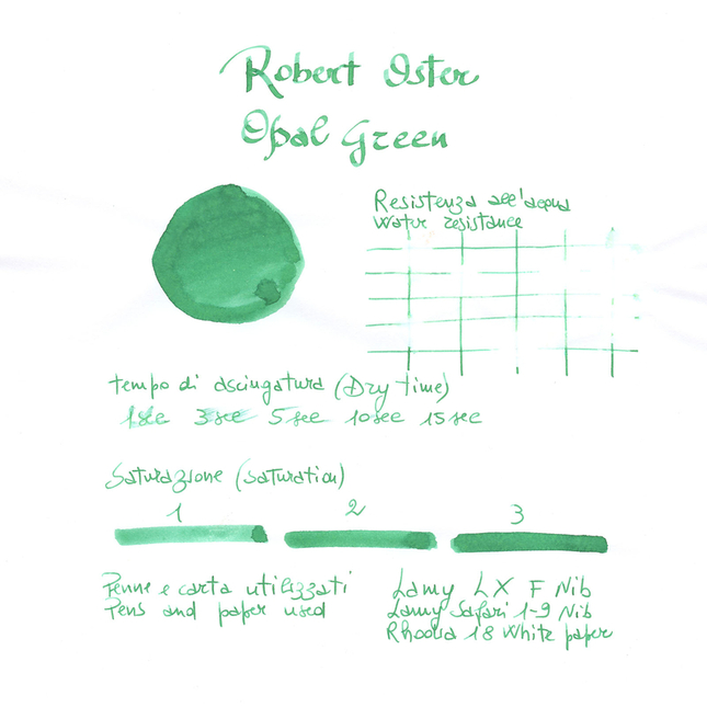 Robert Oster Opal Green Ink Bottle 50 ml