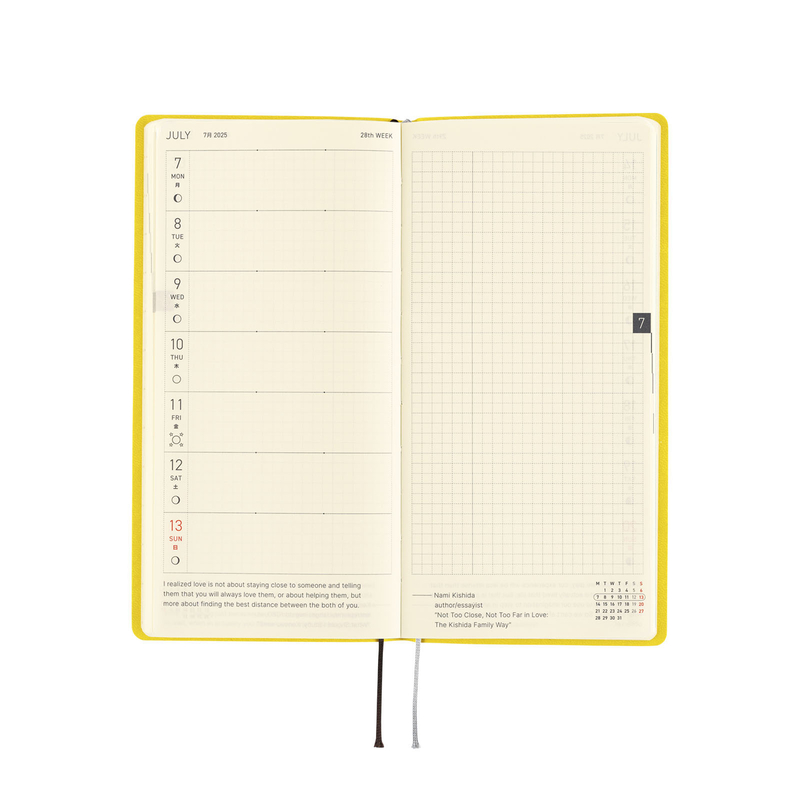 Hobonichi Hobonichi Techo Weeks 2025 Smooth: Mustard Spring