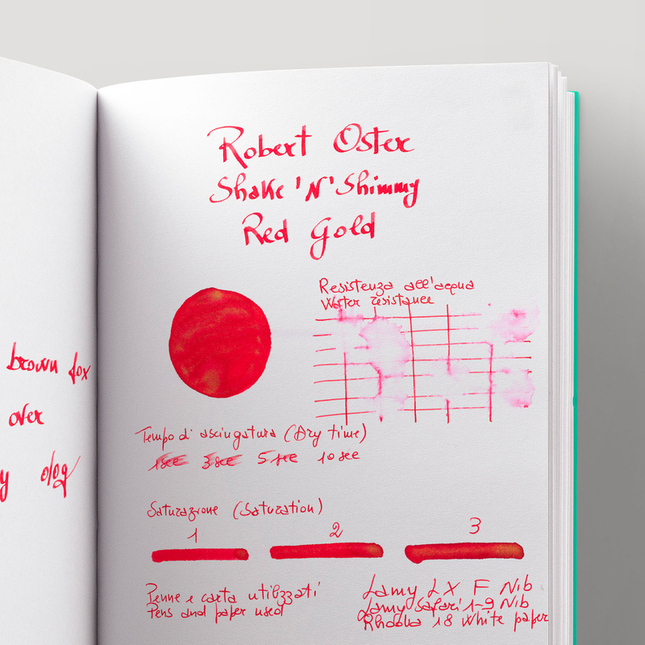 Robert Oster Shake 'N' Shimmy Red Gold Ink Bottle 50 ml