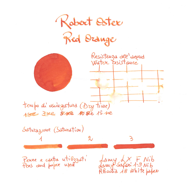 Robert Oster Red Orange Ink Bottle 50 ml