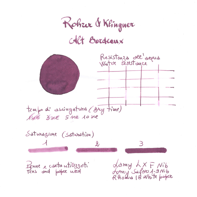 Rohrer & Klingner Alt-Bordeaux Inchiostro 50 ml