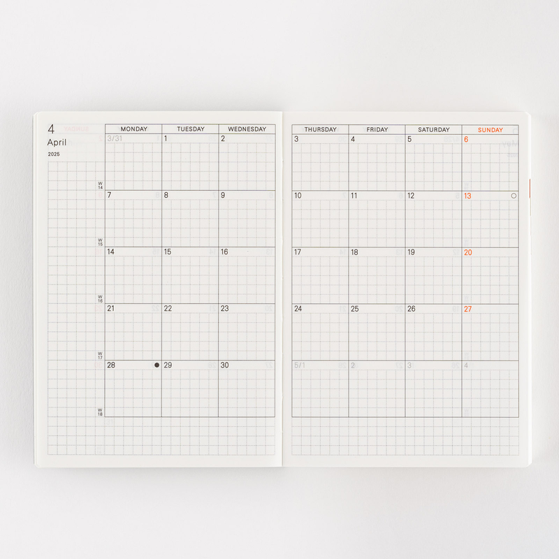 Hobonichi Hobonichi Techo Planner Book 2025 Agenda A6 Giornaliera