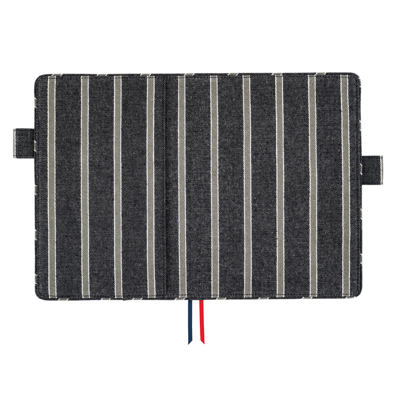 Hobonichi Hobonichi Lined Fabric: Twill (Navy x Gray) A5 [Cover Only]