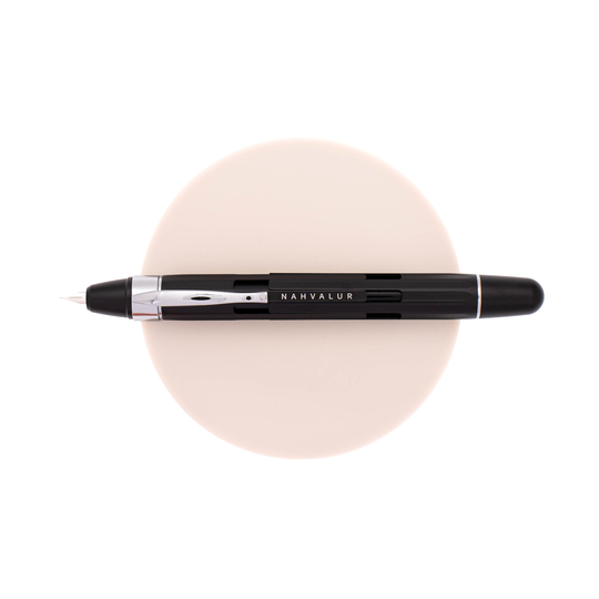 Nahvalur Eclipse Penna Stilografica Black Silver
