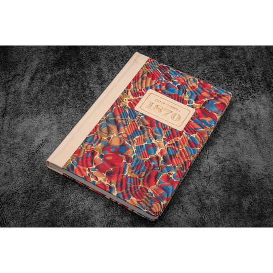 Galen Leather 1870 Marbled Notebook A5 Molten Lava