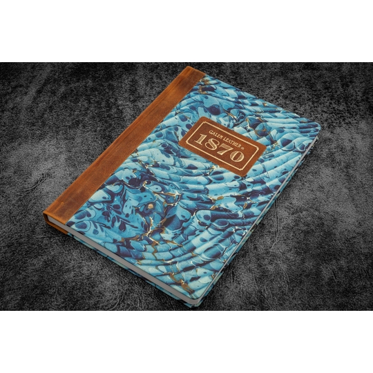 Galen Leather 1870 Marbled Notebook A5 Ocean Waves