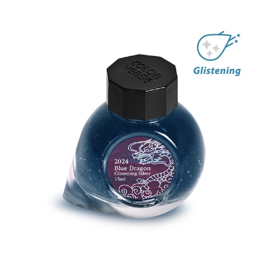 Colorverse 2024 Blue Dragon Glistening Silver Ink Bottle 15 ml