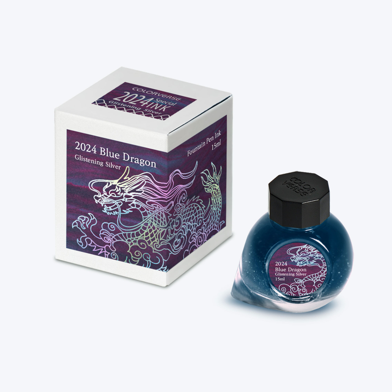 Colorverse Colorverse 2024 Blue Dragon Glistening Silver Ink Bottle 15 ml