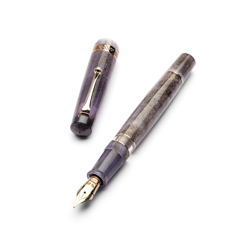 Leonardo Officina Italiana Leonardo Momento Magico Fountain Pen Amethyst & Rose Gold 14k