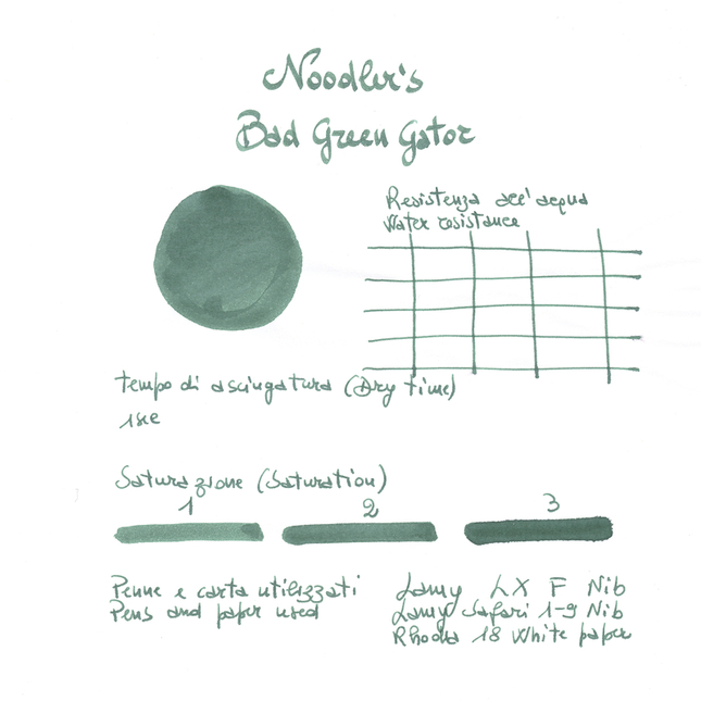 Noodler's Bad Green Gator Inchiostro 3 oz