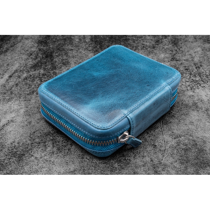 Galen Leather Galen Leather Expansi-Pouch Portapenne in Pelle 10 Posti Crazy Horse Ocean Blue Galen Leather Galen Leather Expansi-Pouch Portapenne in Pelle 10 Posti Crazy Horse Ocean Blue