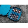 Galen Leather Galen Leather Expansi-Pouch Portapenne in Pelle 10 Posti Crazy Horse Ocean Blue