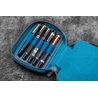 Galen Leather Galen Leather Expansi-Pouch Portapenne in Pelle 10 Posti Crazy Horse Ocean Blue