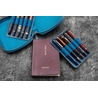 Galen Leather Galen Leather Expansi-Pouch Portapenne in Pelle 10 Posti Crazy Horse Ocean Blue