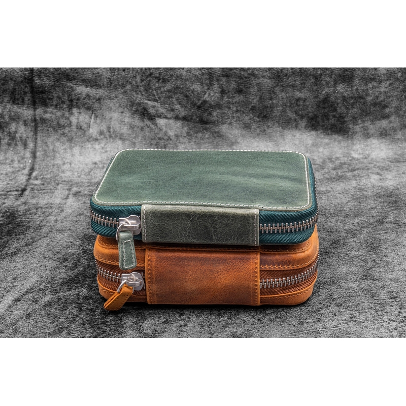 Galen Leather Galen Leather Expansi-Pouch Portapenne in Pelle 10 Posti Crazy Horse Brown