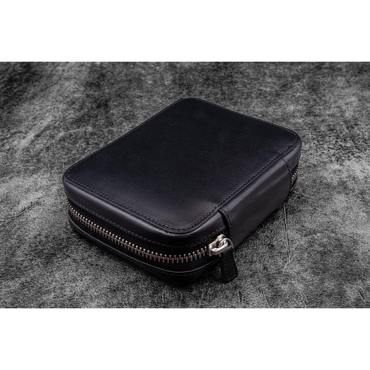 Galen Leather Expansi-Pouch Portapenne in Pelle 10 Posti Nero