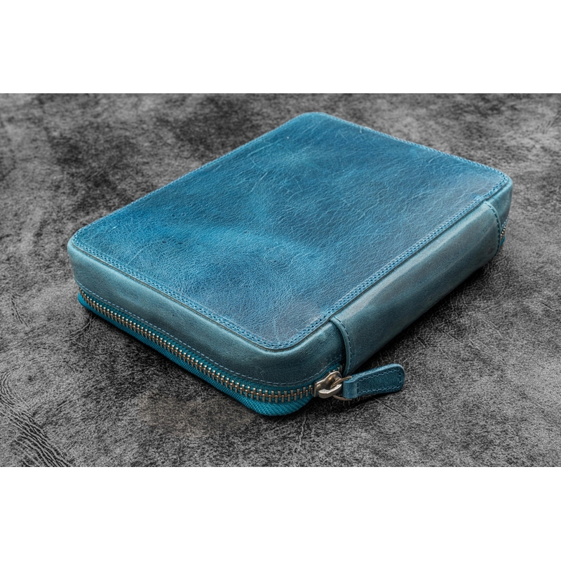 Galen Leather Galen Leather Expansi-Folio A5 Crazy Horse Ocean Blue