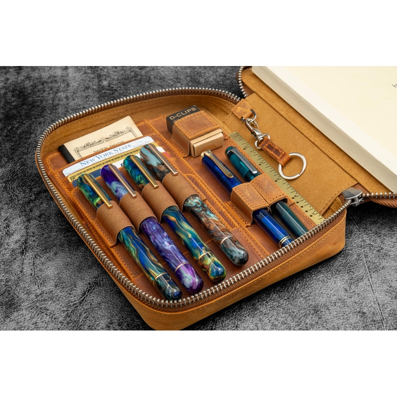 Galen Leather Galen Leather Expansi-Folio A5 Crazy Horse Brown