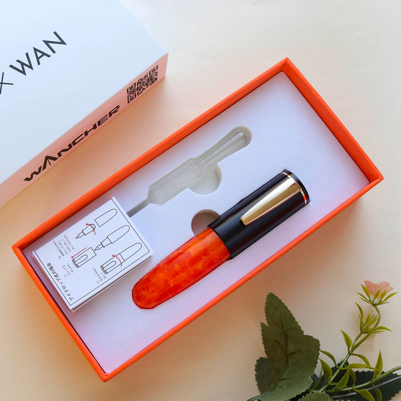 Wancher Wancher PoChaCo Fountain Pen Black Orange Chocolate