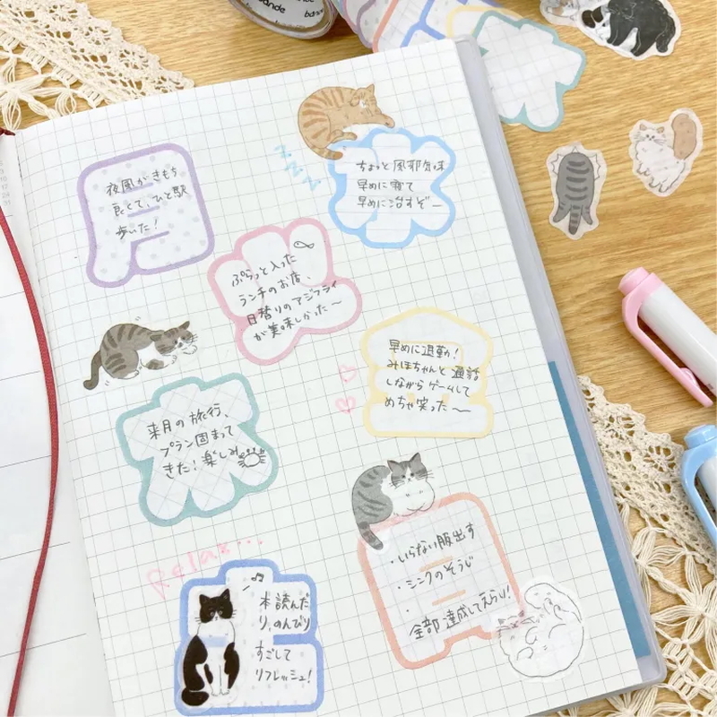 Bande Bande Washi Tape Relaxed Cat Walk
