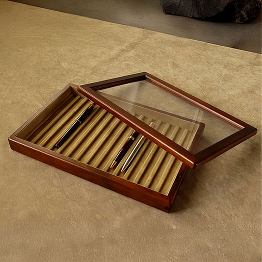 Toyooka Craft Pen Tray with Lid Alder Brown