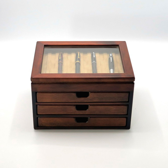 Toyooka Craft Fountain Pen Box for 40 Pens Alder Brown