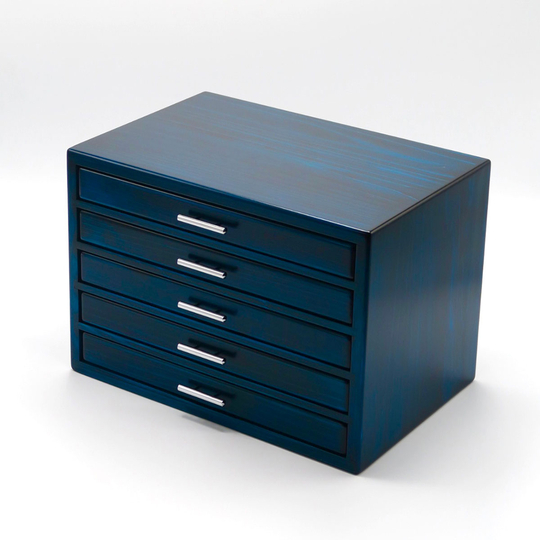 Toyooka Craft Fountain Pen Box for 60 Pens Hinoki Blue