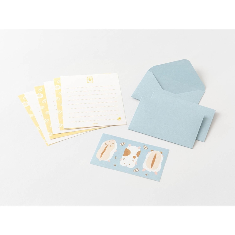 Midori Midori Set Carta da Lettere con Adesivi Hungry Hamster