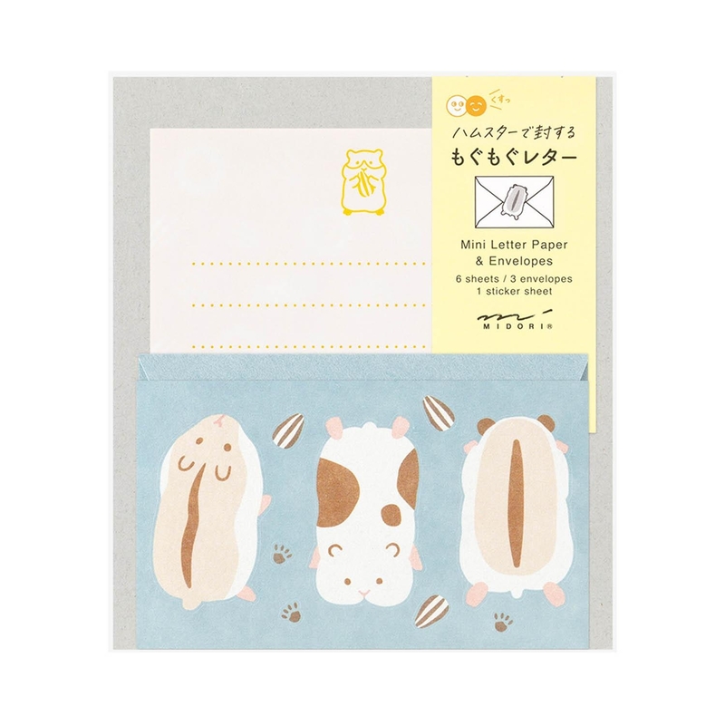 Midori Midori Mini Letter Set with Stickers Hungry Hamster