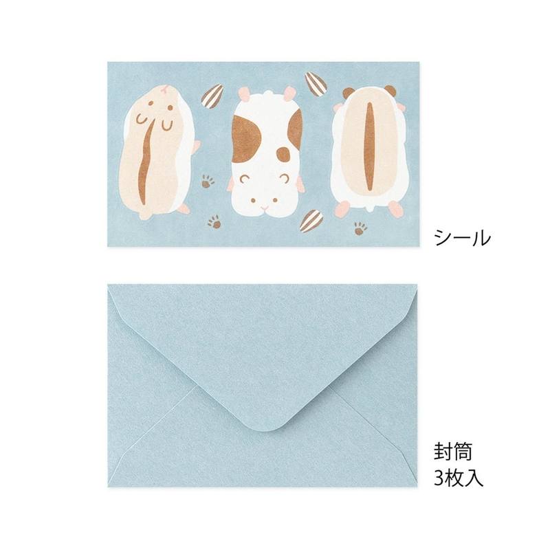 Midori Midori Set Carta da Lettere con Adesivi Hungry Hamster