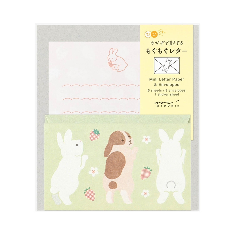 Midori Midori Mini Letter Set with Stickers Hungry Rabbit