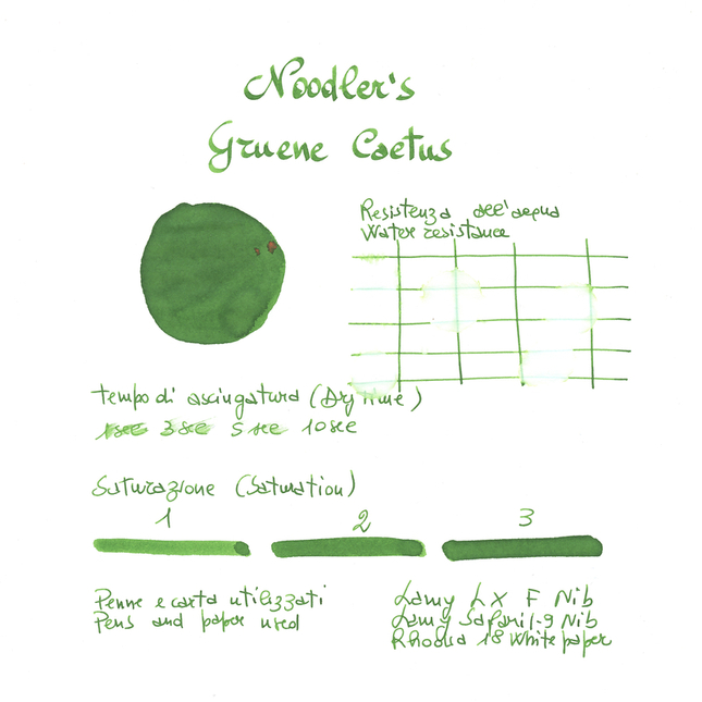 Noodler's Gruene Cactus Ink Bottle 3 oz