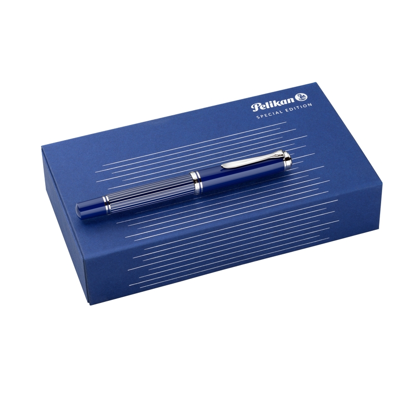 Pelikan Pelikan Souveran M815 Fountain Pen Metal Striped Blue Special Edition