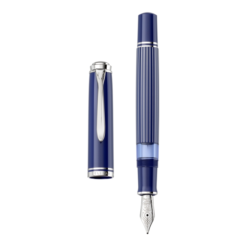 Pelikan Pelikan Souveran M815 Fountain Pen Metal Striped Blue Special Edition