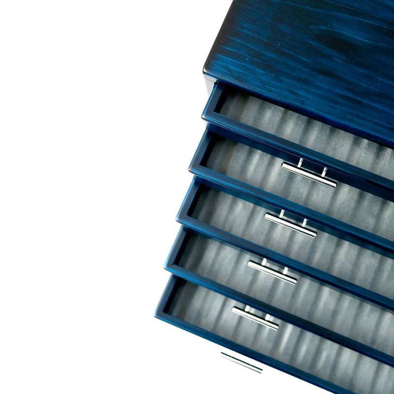 Toyooka Craft Toyooka Craft Fountain Pen Box for 100 Pens Hinoki Blue