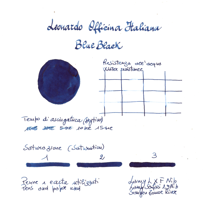 Leonardo Officina Italiana Leonardo Blue Black Ink Bottle 40 ml