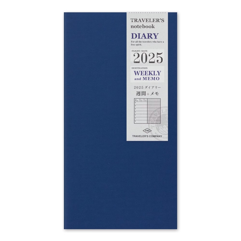 Traveler's Company Traveler's Notebook Refill 2025 Weekly + Memo Diary Regular Size Second Half