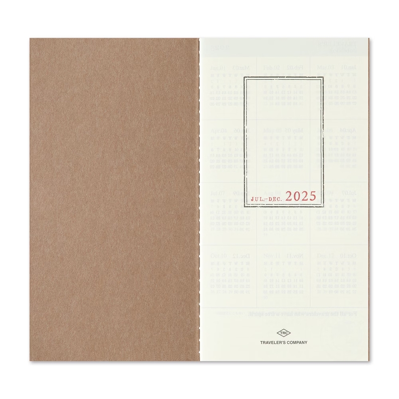 Traveler's Company Traveler's Notebook Refill 2025 Weekly + Memo Diary Regular Size Second Half