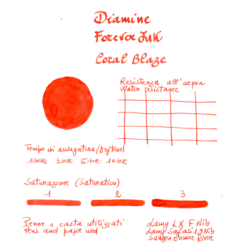 Diamine Diamine Forever Ink Coral Blaze Ink Bottle 50 ml