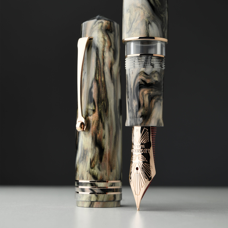 Leonardo Officina Italiana Leonardo Momento Zero Grande 2.0 Penna Stilografica Golden Abalone Pennino 8